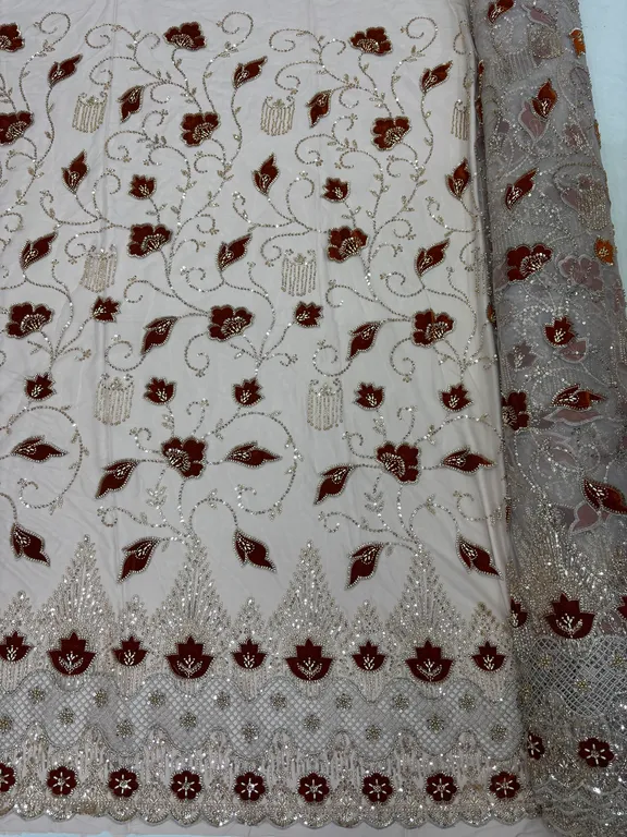 New designer imported velvet beads work net fabrics DN-25716
